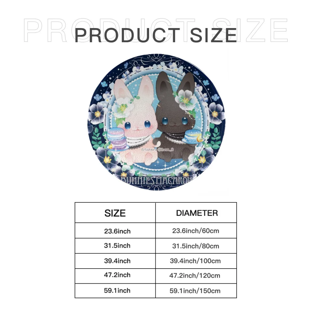 Cute Rabbit  Circular Carpet Flannel  Interior Home Decorations Dressing