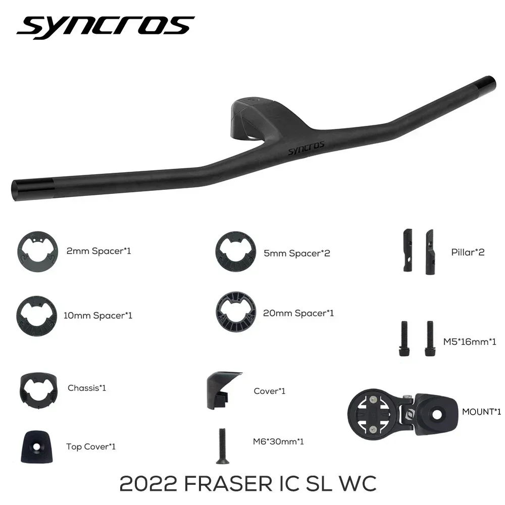 SYNCROS Full Carbon Fiber FRASER IC SL WC MTB Bicycle Integrated Handlebar With Stem -20° 70/80/90/100mm*740mm Bike Accessories