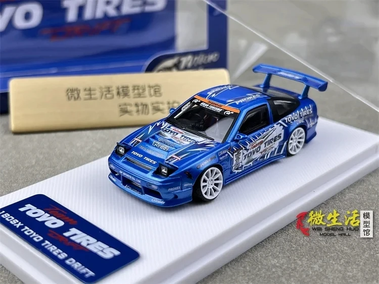 

MicroTurbo 1:64 180SX Metallic Blue Diecast Die-Cast Car Model Collection Miniature