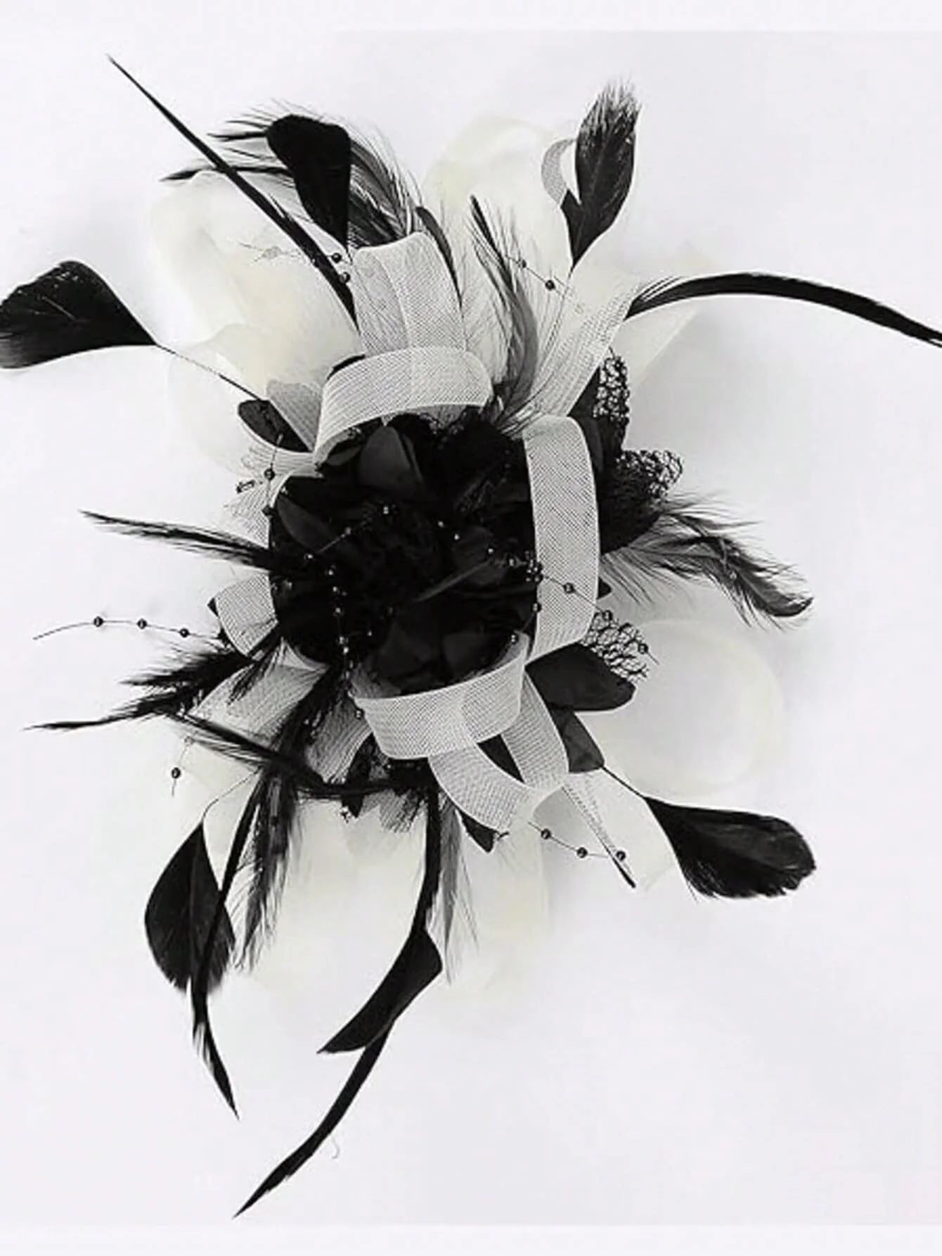 

YBYR 1pc Fascinator Hat For Women 50s & 60s Flower Mesh Ribbon Feather Headband With Clip, Elegant Tea Party, Kentucky Derby,