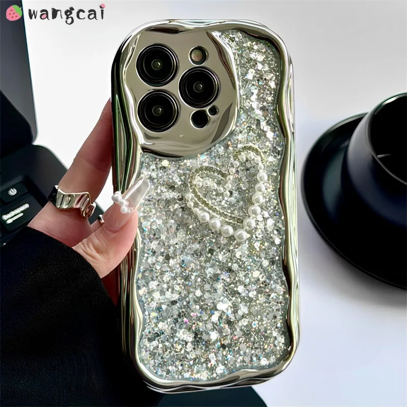 For Realme 11 10 Pro Plus 8 8S Q3i Q3S Q3T V20 V15 2 U1 Q3 Pro GT Glitter Diamond Phone Case Love Heart With Luxury Bracelet