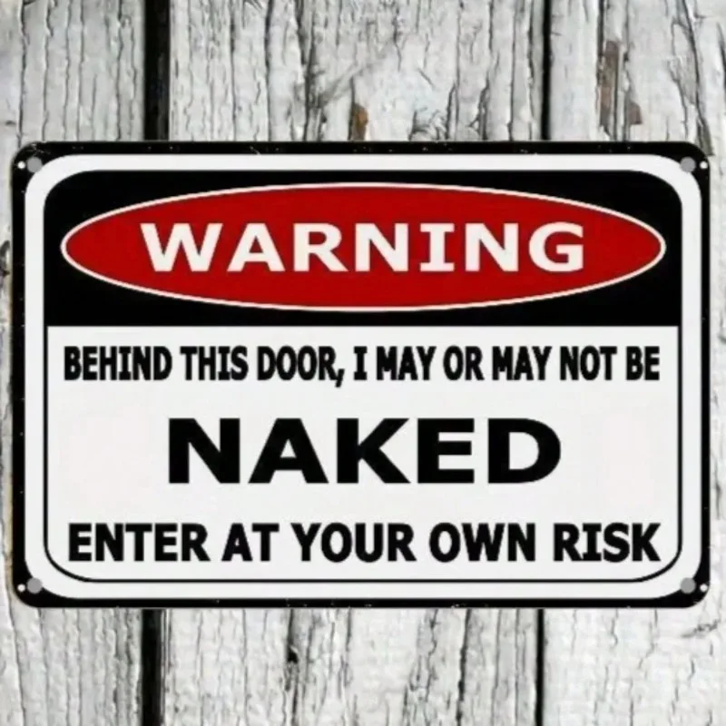1 قطعة عالية الجودة بدون إطار عمودي مضحك تحذير علامة معدنية لافتة للنظر تصميم مثالي لإضافة لمسة مسلية إلى ديكور المنزل #1