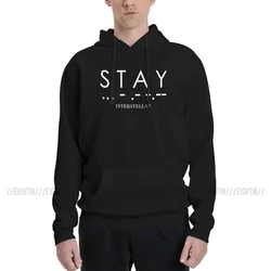 Interstellar S T A Y Morse Code Warm Sweatshirt Men Women Hooded Hoodies Winter Pullover
