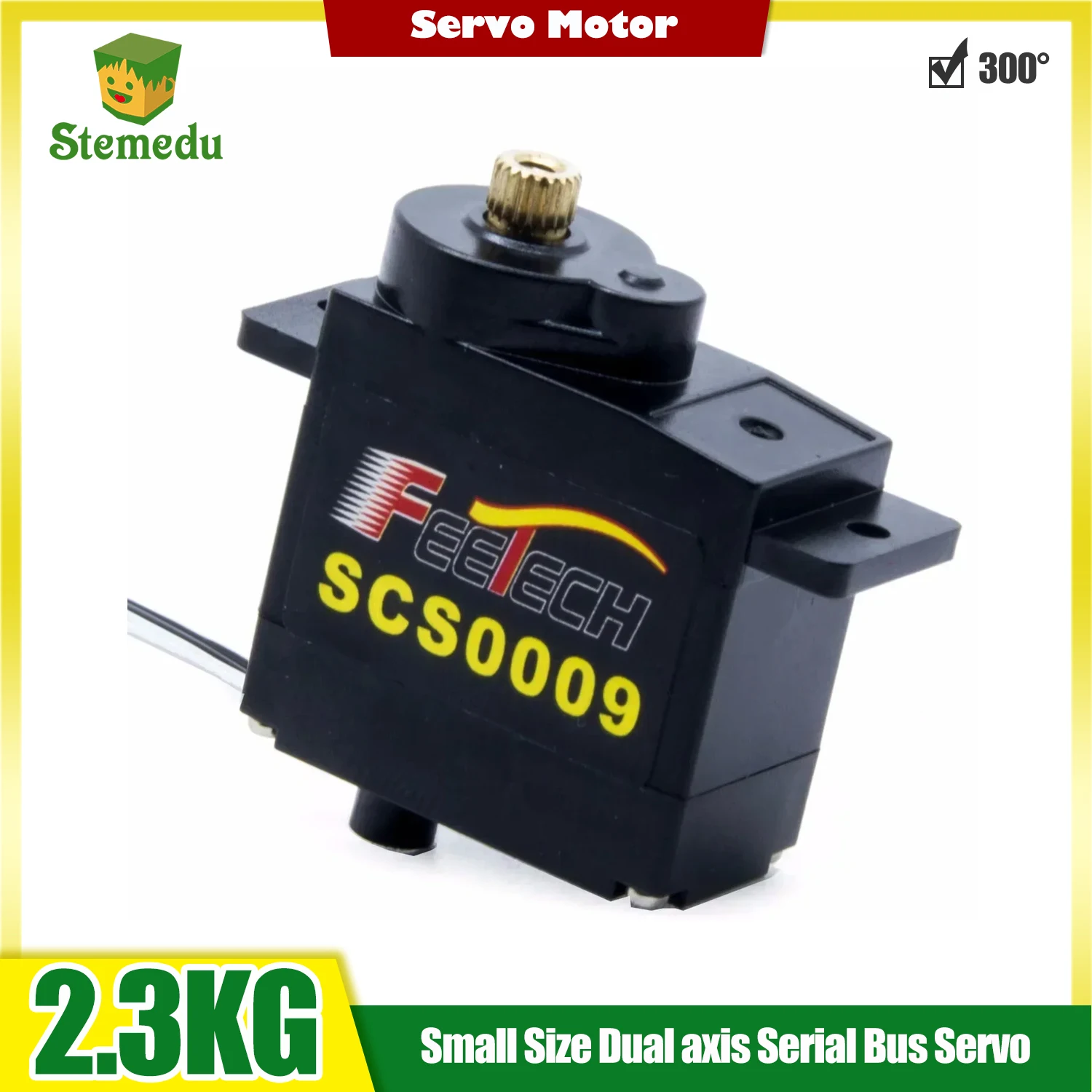 

Feetech 2kg Mini Servo 300° Dual Axis Metal Gear Micro Servo Motor for TTL Serial Bus Robotic Arm/RC Models (1/2/4/10PCS)