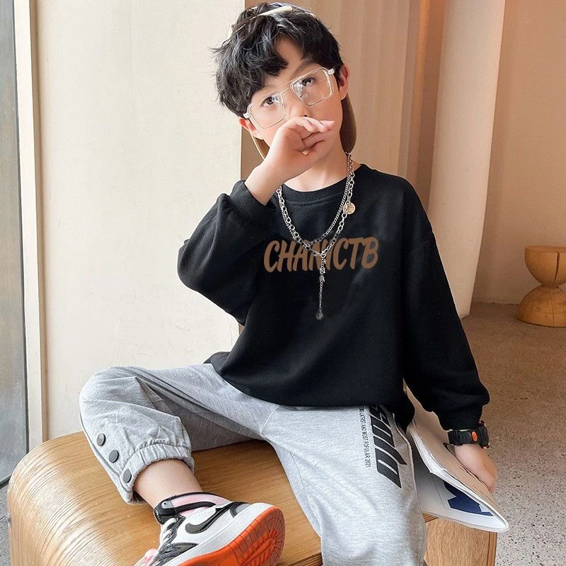 2026 Spring Autumn Boys Long Sleeve T Shirt Cotton Base Layer Top Kids Casual Inner Wear for Children