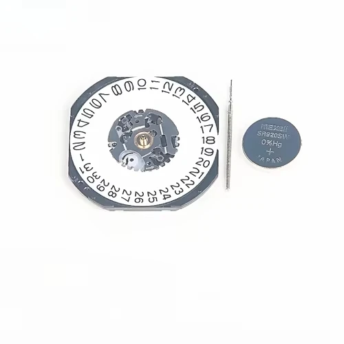 Suku cadang penggantian gerakan, arloji elektronik kuarsa gerakan VX42E tanggal 3/6 tiga tangan