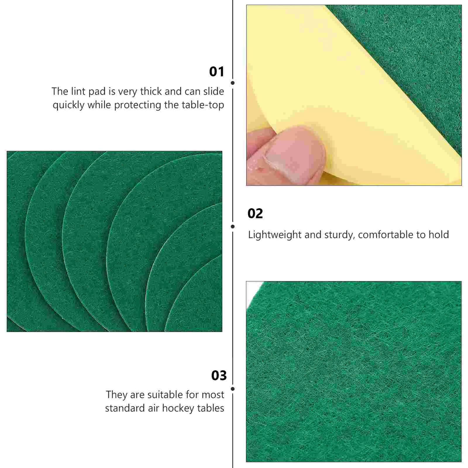 10 Pcs Hockey Flannel Air Table Pads Patches Polyester Fiber Bat Large Replacement Parts Pusher Chemical Accessory