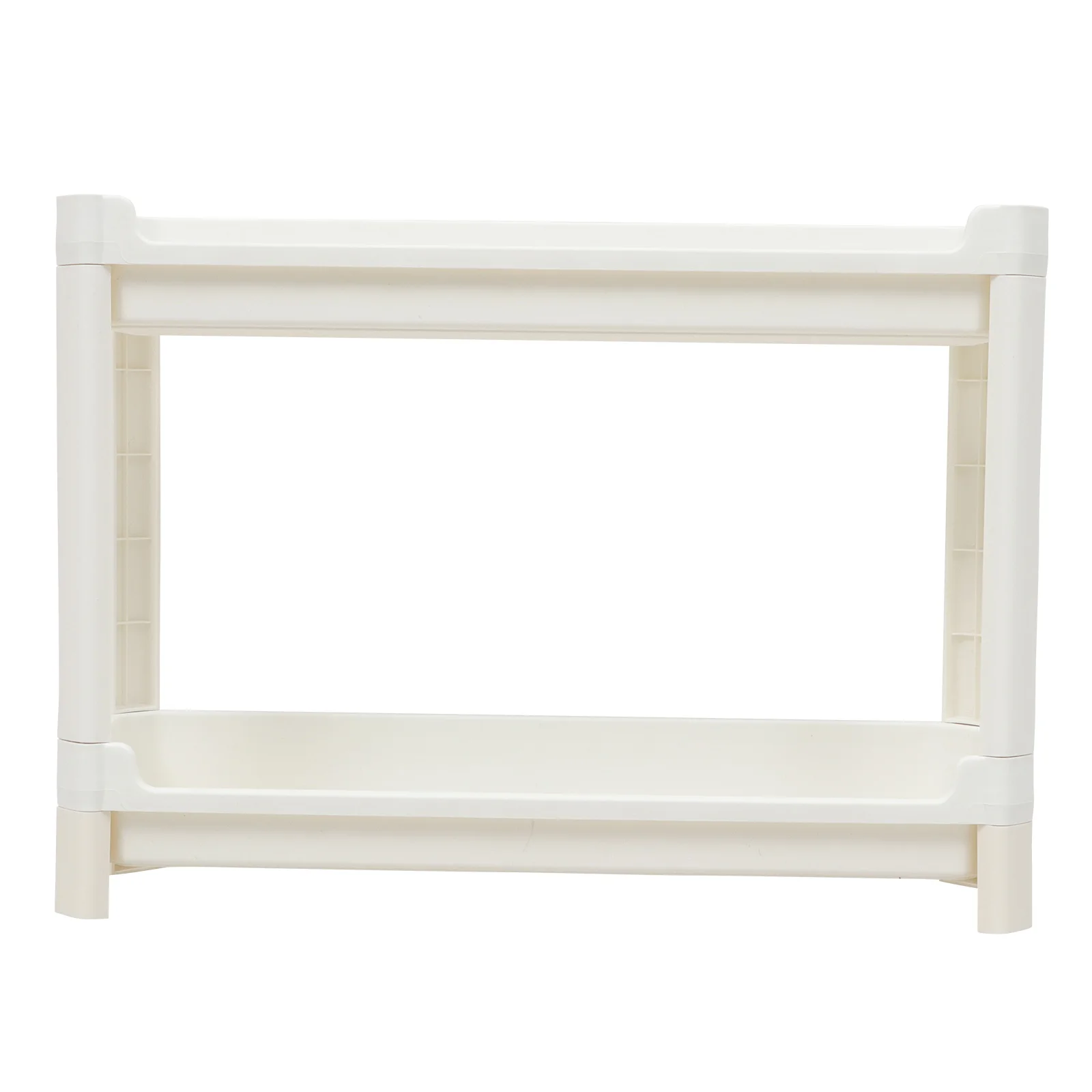 

Multi-layer Plastic Storage Rack White Corner Shelving Compact Eco-friendly Non-slip Feet Bathroom Floor Organizers