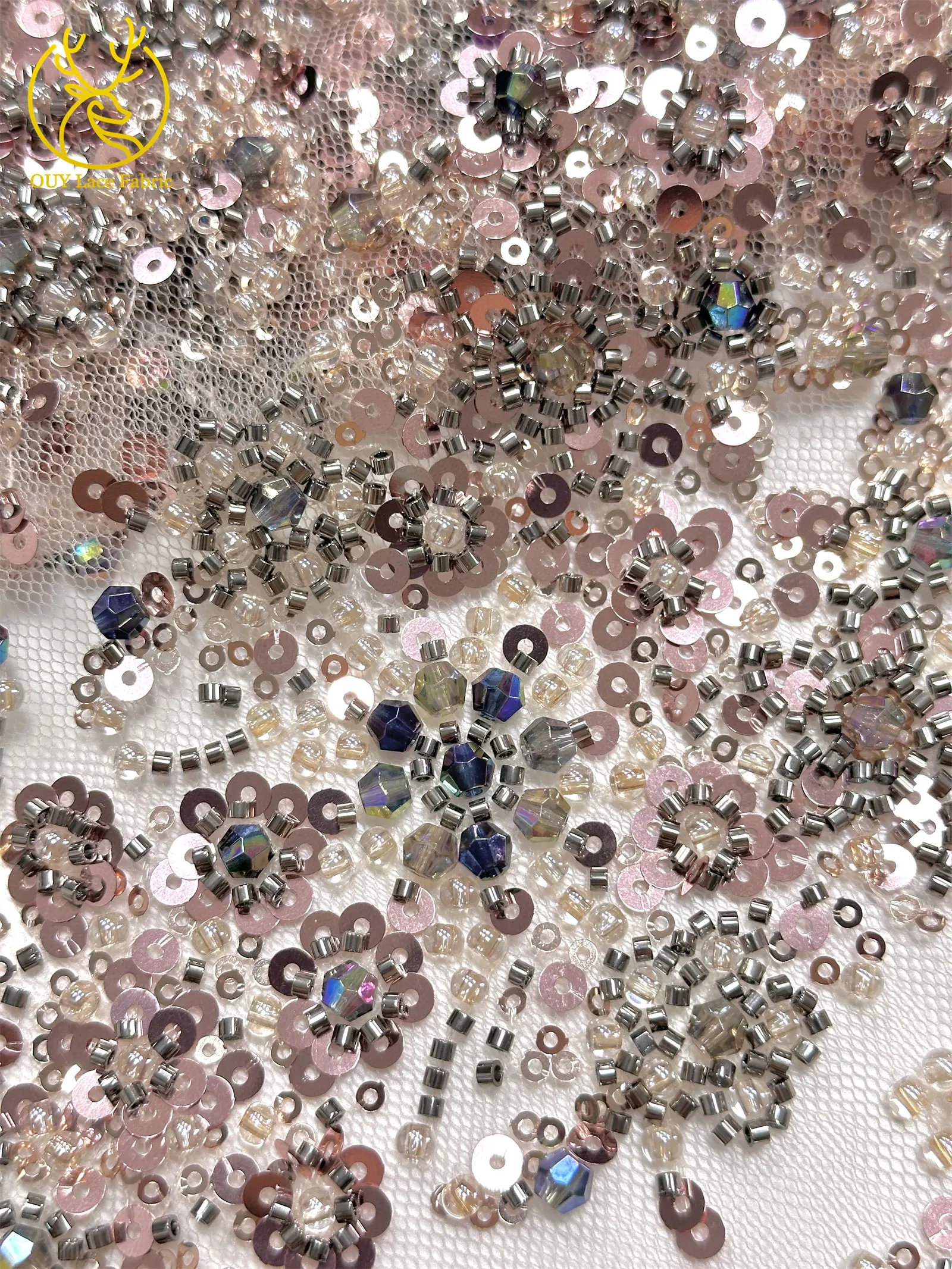 Schwarzer Luxuriöser Afrikanischer Handgefertigter Schwer Perlenverzierter Pailletten-Spitzenstoff 5 Yards Luxuriöser Französischer Tüll-Spitzenstoff für Partykleider – Detail 18