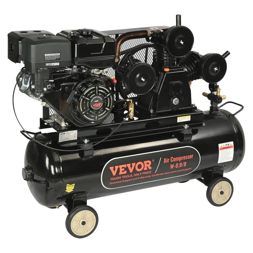 

1 Gas Powered Air Compressor, 30 Gallon Horizontal Air Compressor Tank, 33CFM@115PSI Gas Driven Piston Pump Air Compressed