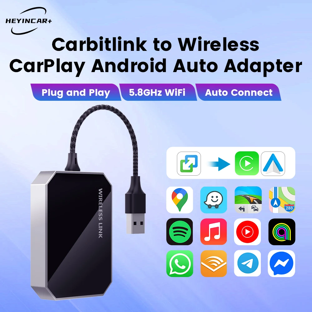 2026 HEYINCAR For Jetour X70 X90 X95 Dashing GAC GS8 GS4 Carbitlink Easy Connection to Wireless CarPlay Android Auto Adapter