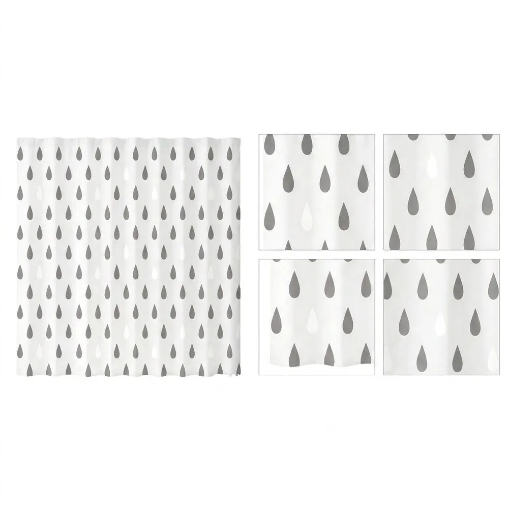 EVA Plastic Shower for liner with Raindrop Design Waterproof and Three Magnetic Weights to Prevent Blowing During Use