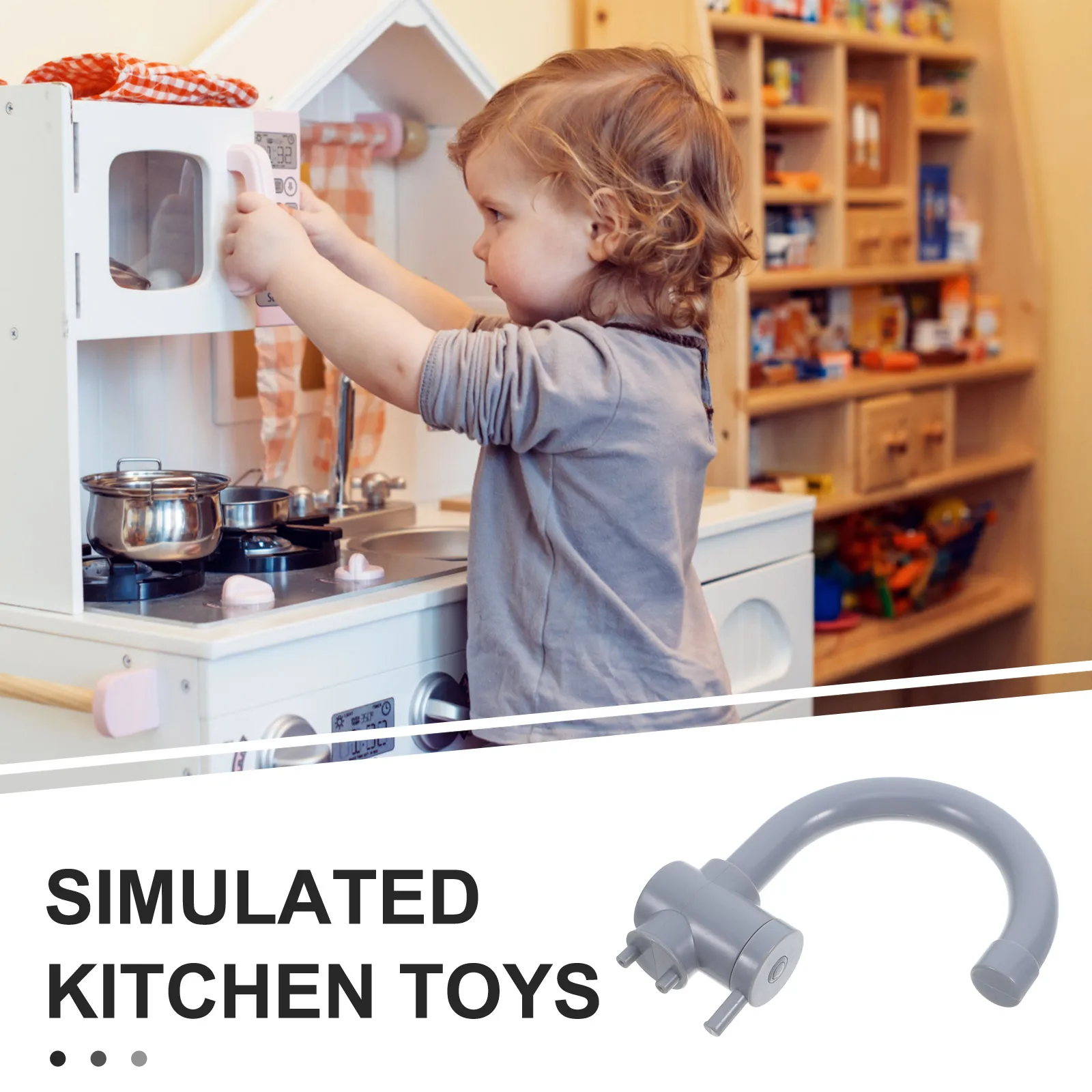 2 Stück Spielküchenarmatur: Realistische Simulation Wasserhahn für Kinder, vorgeben, Waschbecken, Ersatz, Rollenspiel, Küchenzubehör