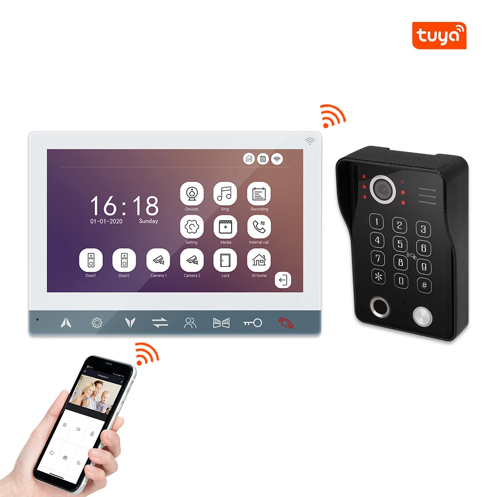 Wired Intercom System for Apartment, Video Doorbell Phone, Smart Life Home Camera, Telefone Android