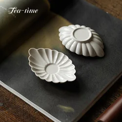 Chinese Cup Stand Grass Ash Tea Coasters Handmade Petal Cup Mat Pad Tentacles Ceramic Cup Holder Coasters  Tea Tool Tea Ceremony