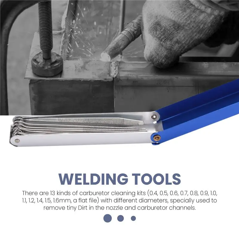 A36T-Welding Tip Cleaner, Carb Carburetor Cleaner And Torch Nozzle Tip Cleaner Set (12 Wire Set Plus A Flat File)