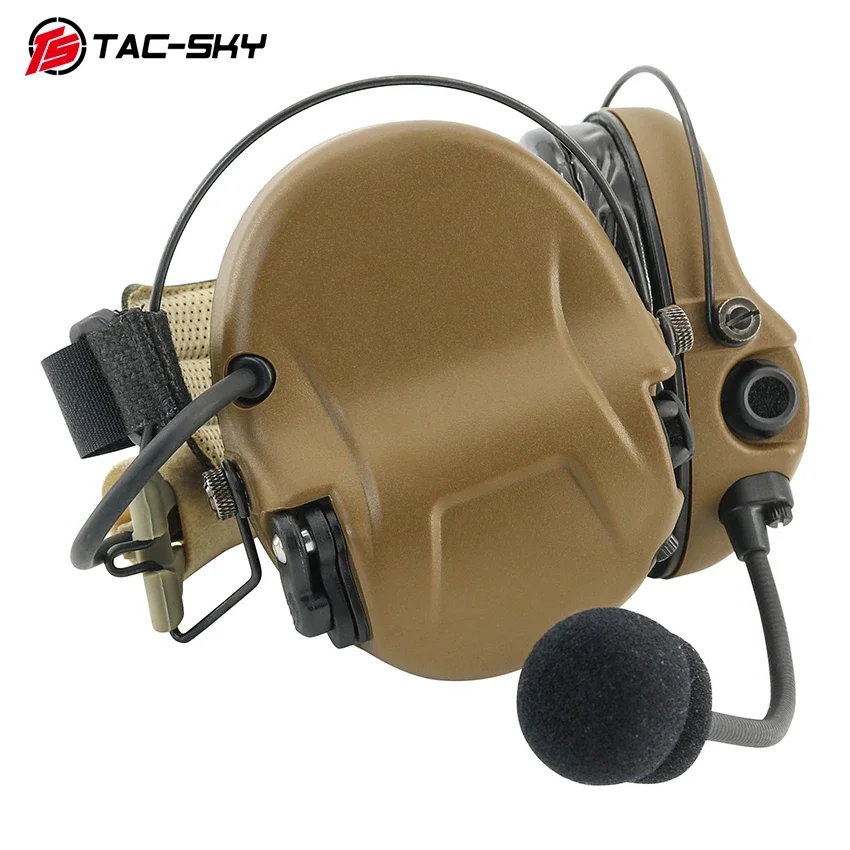 

TS TAC-SKY Tactical Walkie Talkie PTT Headset Rear Mount Headband H302 Modular Headset for Hunting Shooting