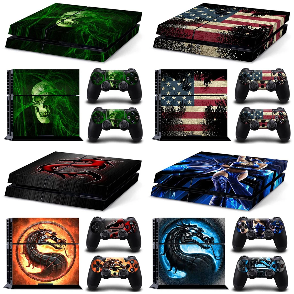 Skin Wrap for PS4 Console Protective Sticker Cover Full Vinyl Decal for Playstation 4 Controller