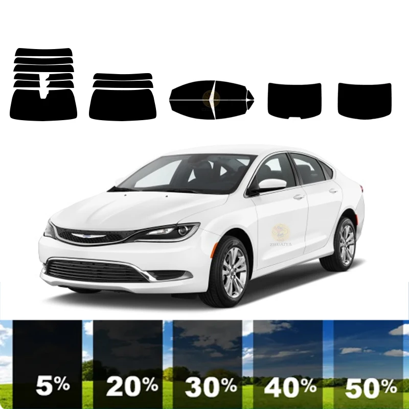 precut Removable Window Tint Film For Car 100% UVR 5%-35%VLT Heat Insulation Carbon ﻿For CHRYSLER 200 4 DR SEDAN 2015-2017