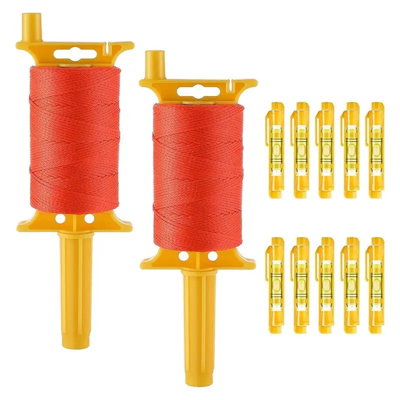 ABFA 2 Pack Mason-Line مع مقبض، بكرة خط ملتوية 540 قدم 18 قابلة لإعادة التحميل مع 10 مستويات مدمجة، خط نايلون مضفر #1