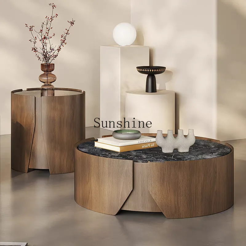 

Microcrystalline stone high-end living room home creative coffee table high and low combination