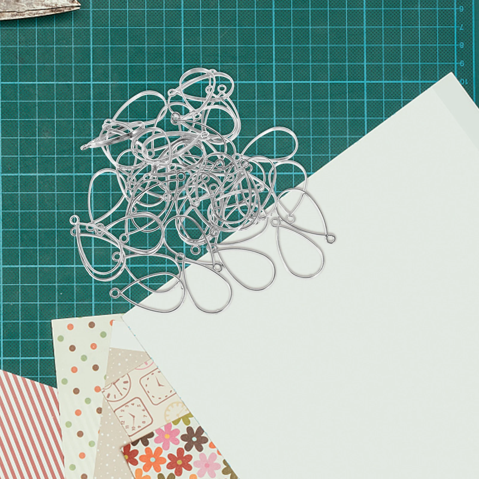 

50 Pcs Glue-drop Border Accessories Pendant for Jewelry Making Open Back Bezel Charm Charms Necklace Bezels Pendants Hollow Out