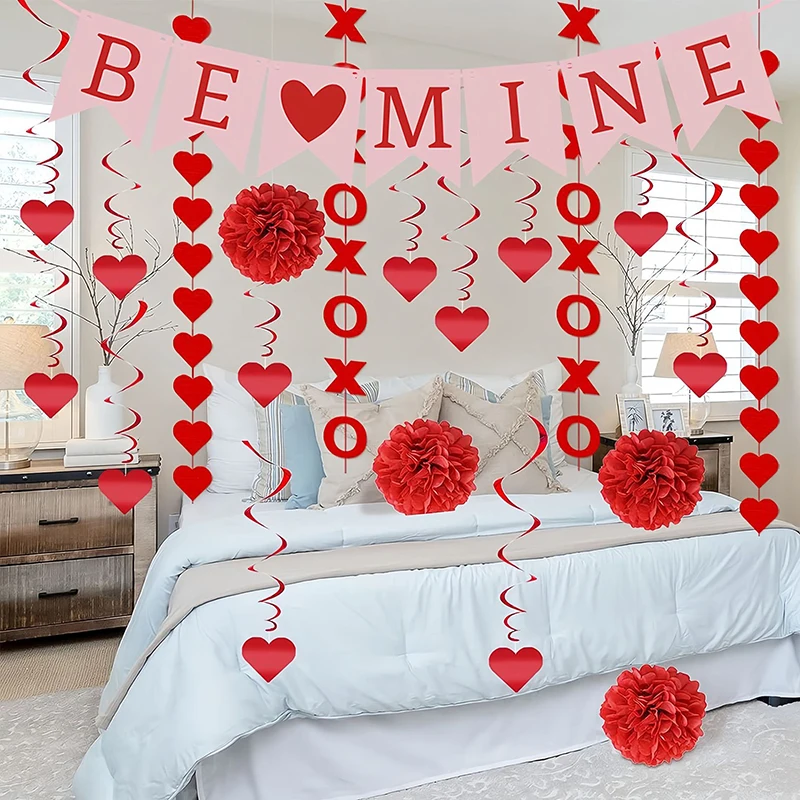 Valentines Day Celebration Decorations For Intimate Gatherings Colorful Banners Garlands Accessories Party Supplies