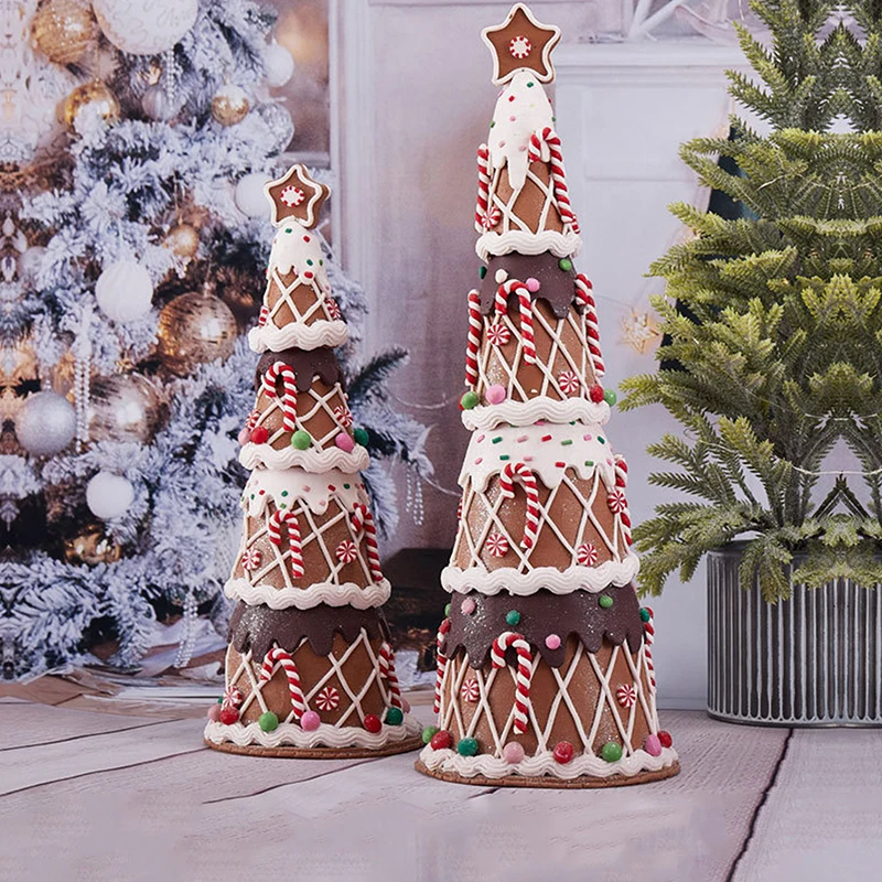 Christmas Tree Table Decoration Fondant Chocolate Candy Cane Christmas Tree Ornament Christmas Fantasy Desktop Decoration