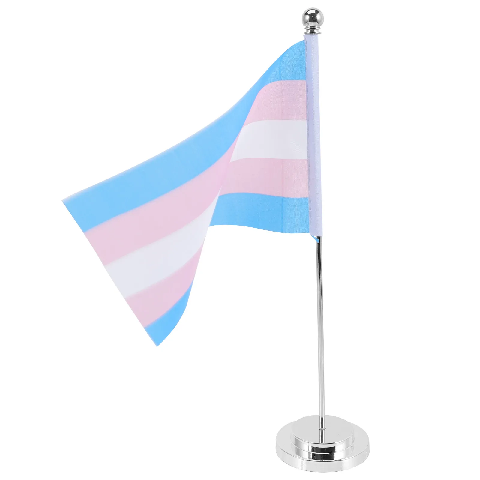 Rainbow Pride Table Flag with Stand Polyester Desk Banner for Gay Lesbian Bisexual Events Party Decor