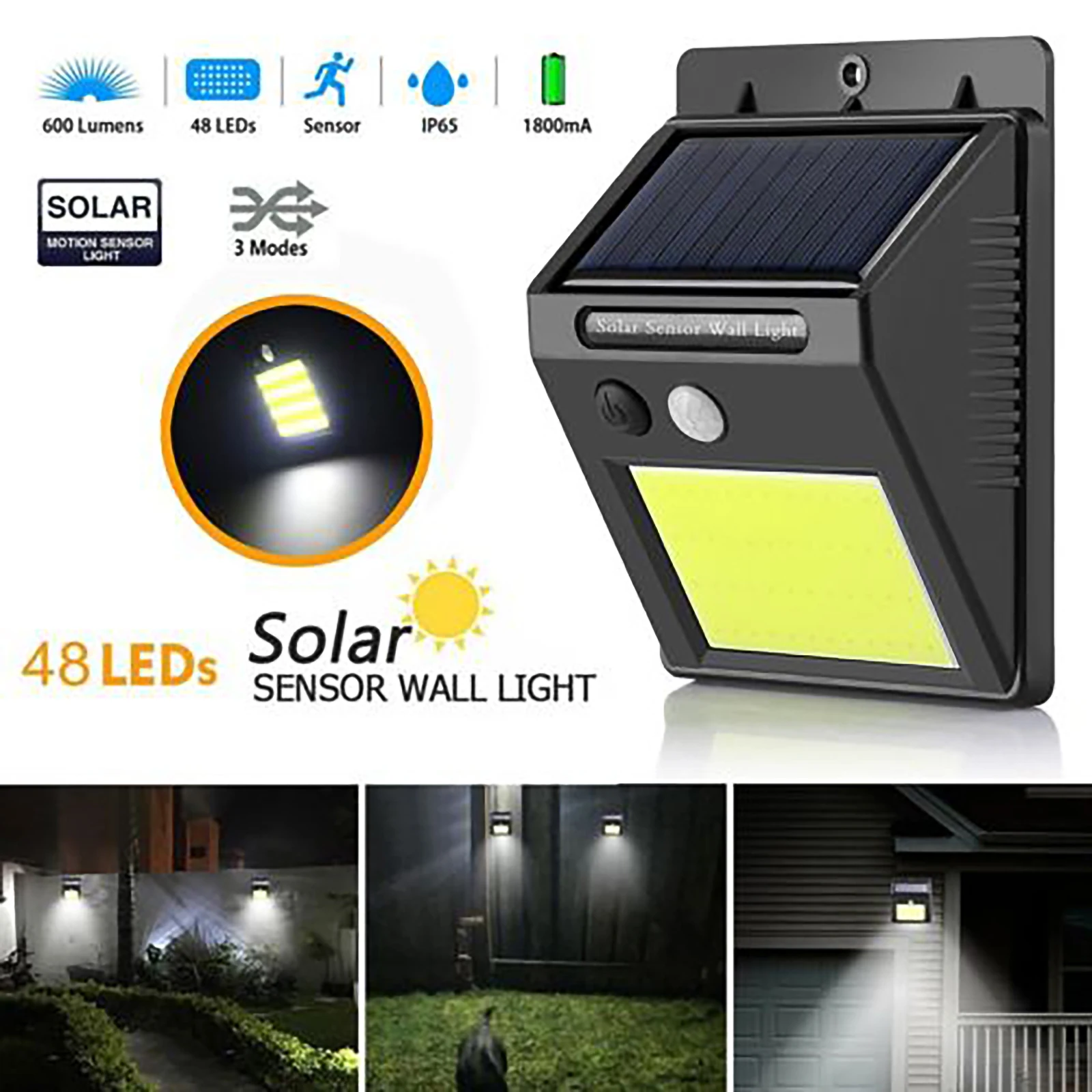 LED Solar Light For Garden Decoration Human Infrared PIR Motion Sensor Wall Lamp Security Outdoor Waterproof Sensoring Lights