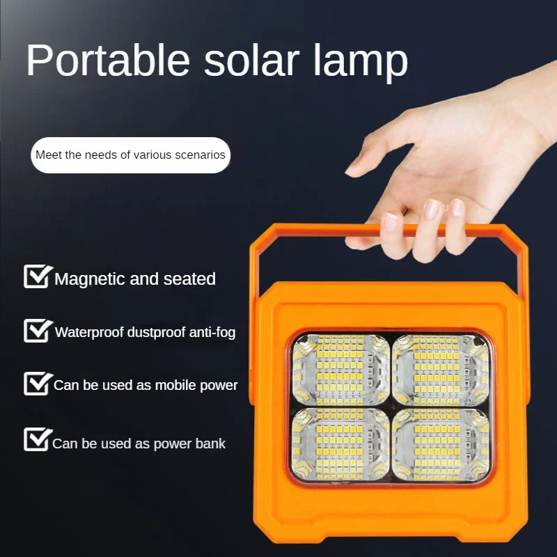 

6000Mah USB Rechargeable Portable Work Lamp Solar LED Tent Light Lantern Emergency Night Market Light Outdoor Camping Bulb Lamp