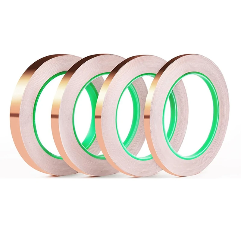 

Conductive Copper Tape Suitable For Stained Glass 4 Sizes (0.2/0.24/0.3/0.4 Inches) X 82.5 Feet 4Piece