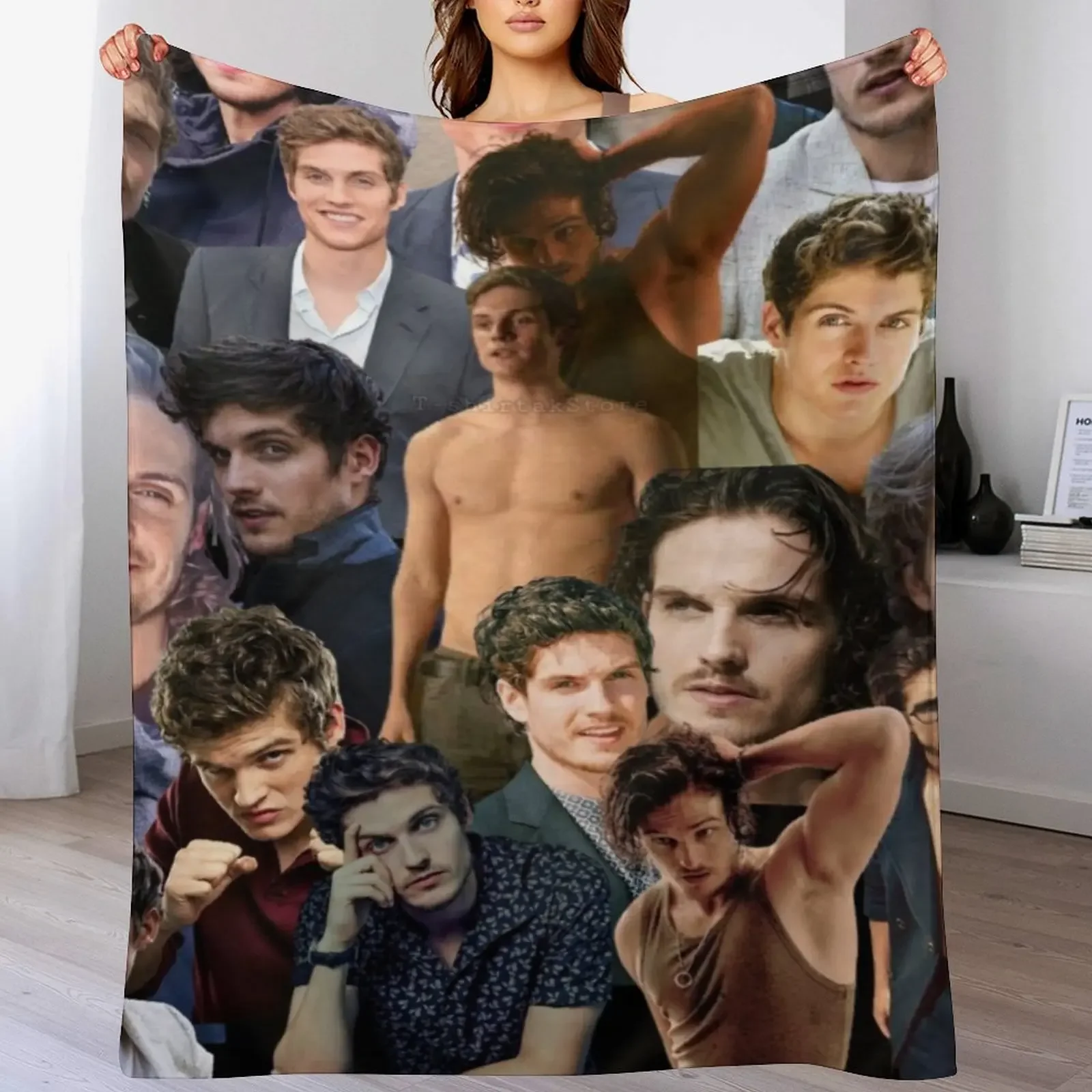 

daniel sharman photo collage Throw Blanket Plush Hair Blankets