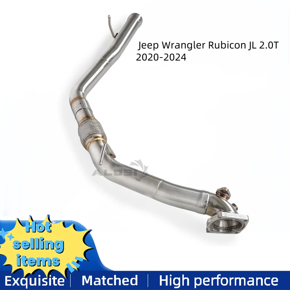 

ДЛЯ Jeep Wrangler Rubicon JL 2.0T 2020-2024 годы, тюнинг выхлопной трубы, усиление мощности, нержавеющая труба с каталитиком