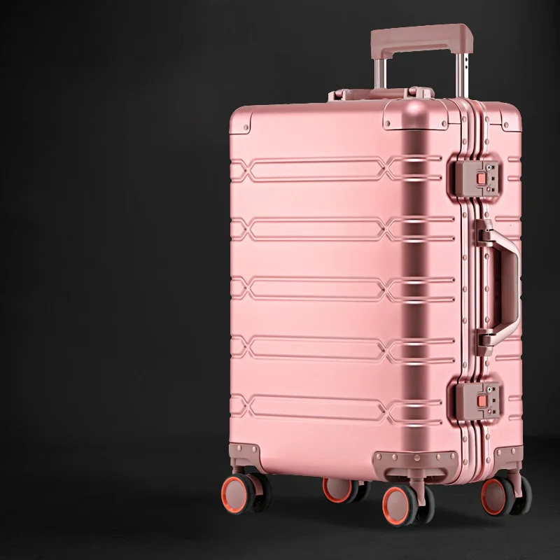 20/24/29 Inch Large Capacity Durable Luggage Set Aluminum Suitcase Business Carry-On Aluminum-magnesium Alloy Luggage Travel