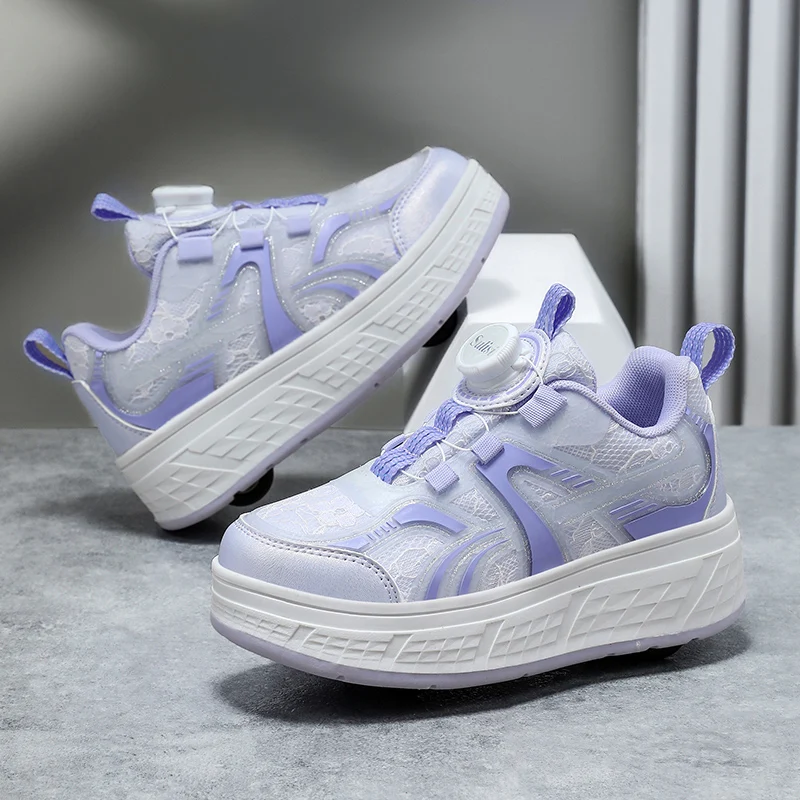 2025 Heelys para niñas de nueva moda: suela blanda, liviana, antideslizante, resistente al desgaste y equipada con hebilla giratoria