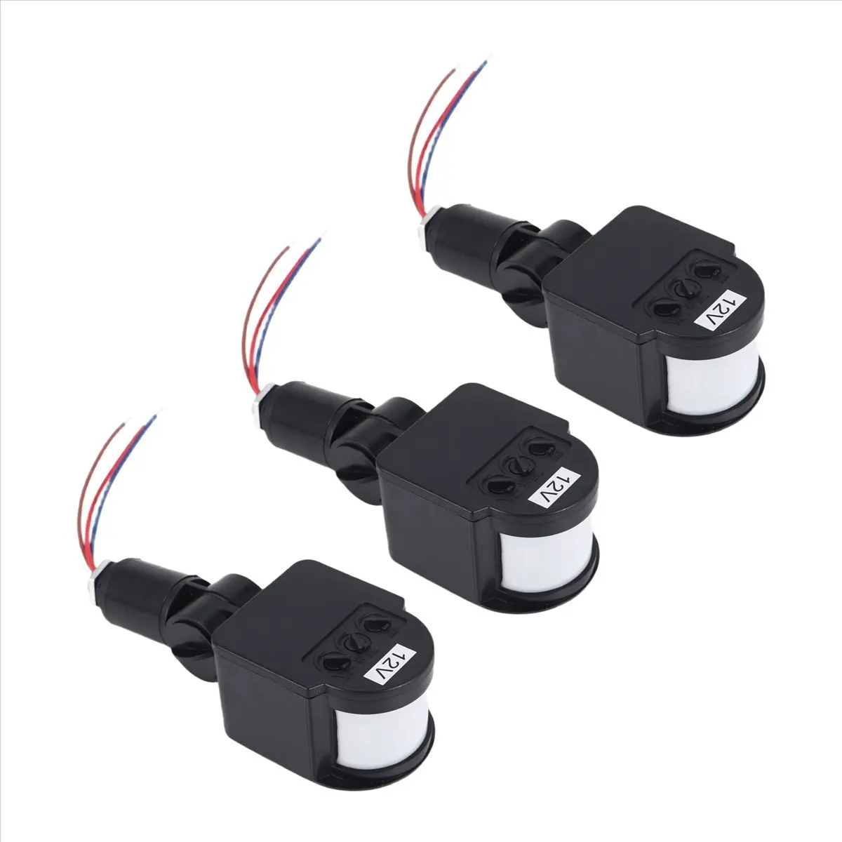 A64I 3 Pcs Black Motion Detectors Motion Sensor Light Switch Outdoor Pir Direct Current 12V Motion Sensor Pir Sensor