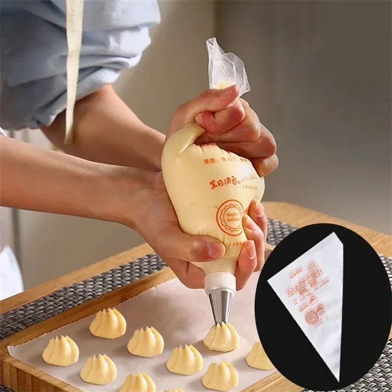 50PCS Disposable Pastry Bags Cake Cream Decoration Kitchen Icing Food Preparation Bags Cup Cake Piping Tools Baking Accessories