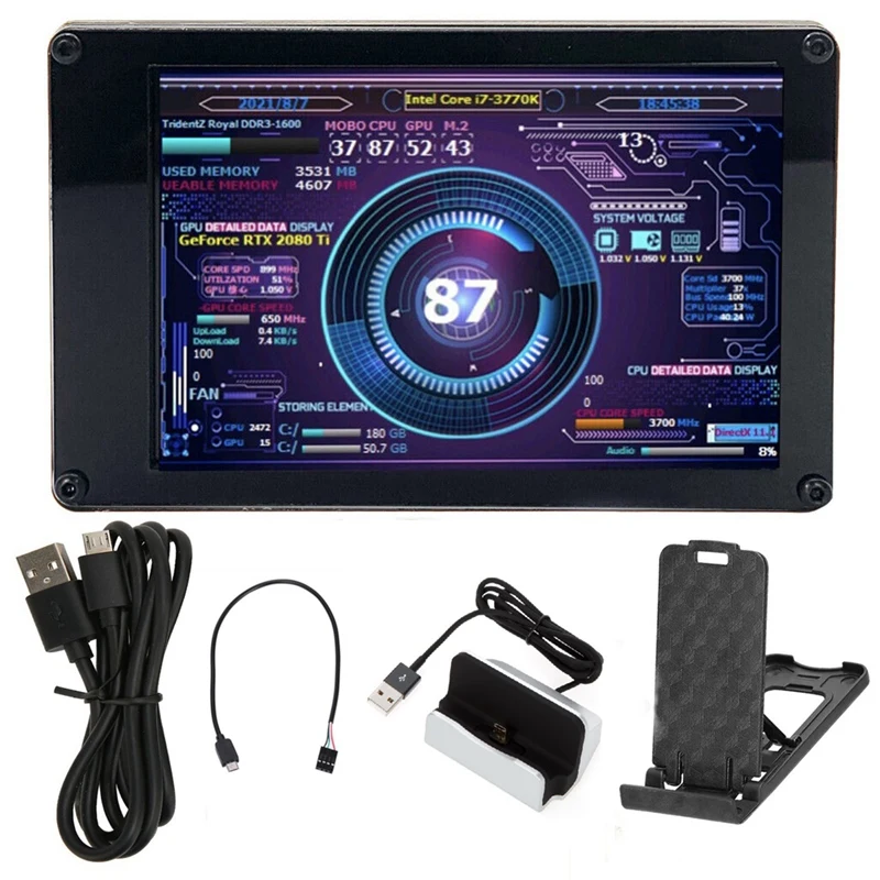 

3.5Inch IPS USB Secondary Screen Computer Monitor Computer CPU GPU RAM HDD Display Screen Freely AIDA64 Mini Monitor