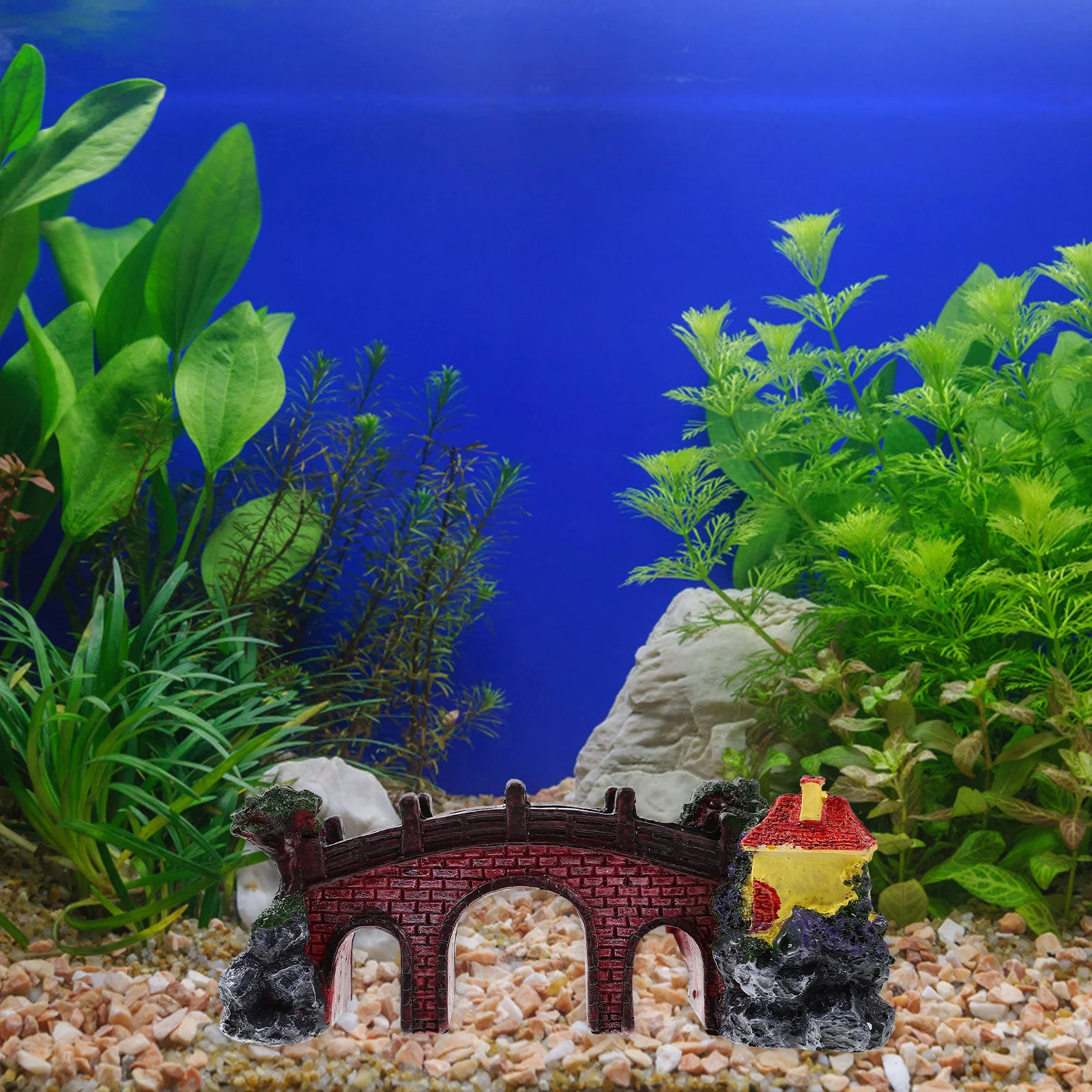 

Large Artificial Fish Tank Aquarium Bridge Pavilion Resin Craft Landscape Beautiful Aquarium Decoration Fish Tank Decorations