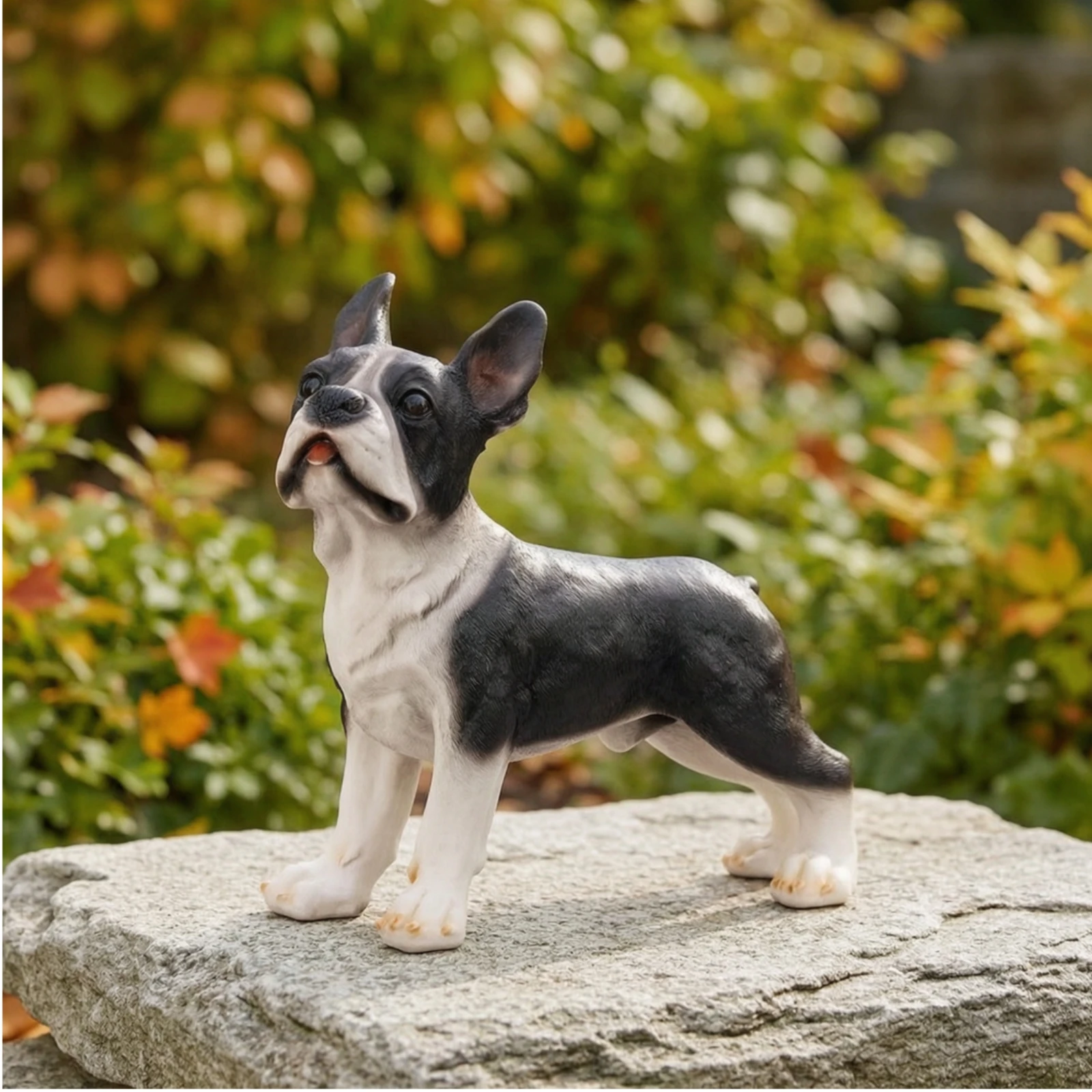French Bulldog Figurine Realistic French Bulldog Sculpture Dog Statue Lifelike Decor Standing for Living Room, Garden