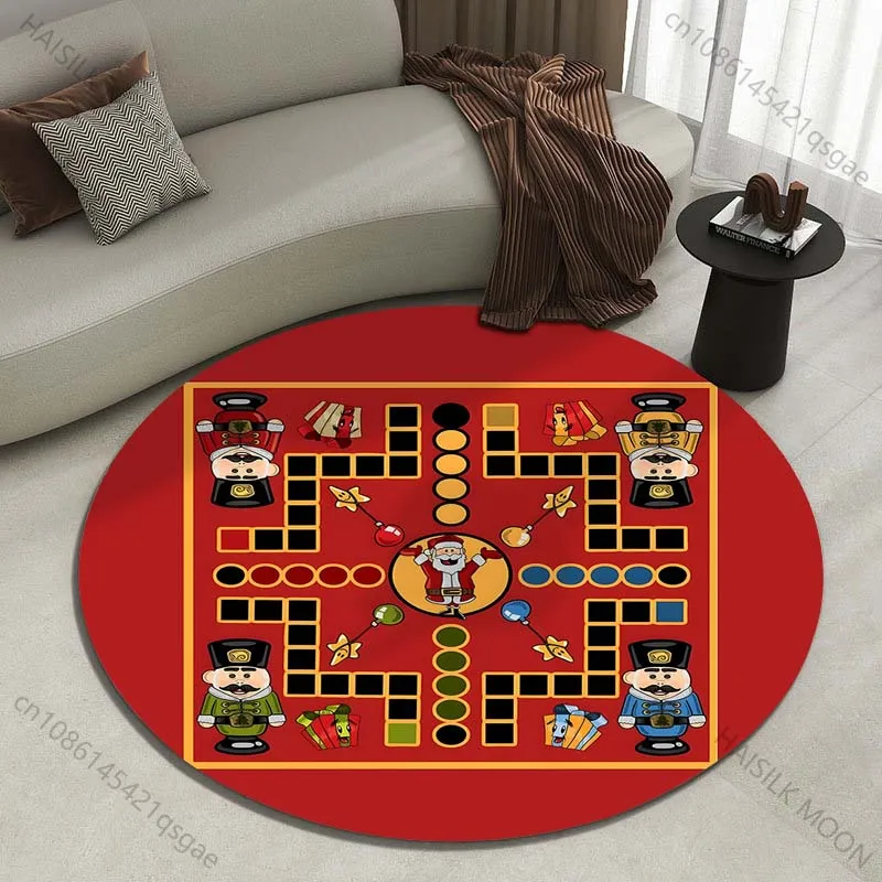 Multiple sizes Aeroplane Chess Board Design Print Round Carpet Living Room Bedroom Table Chair Sofa Decorative Carpet