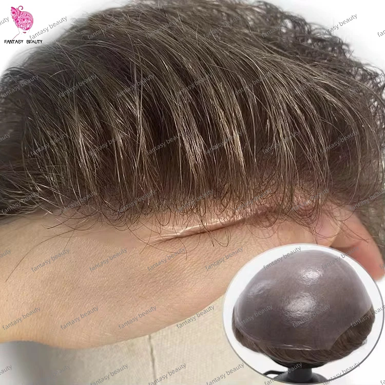 

0,02 мм супер тонкая кожа мужской парик натуральные европейские каштановые человеческие волосы 8x10 7x9 мужской парик протез система волос для мужчин