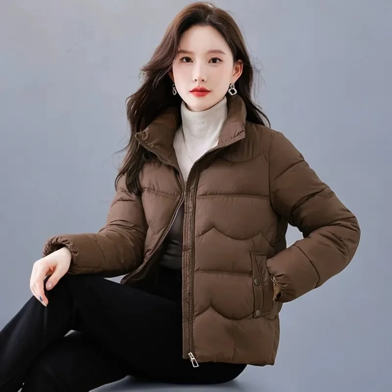 Korean version Warm Cotton Padded Coat Ladies2025Winter New Thick Down Cotton Parkas Jacket Women Short Overwear Fashion Outwear