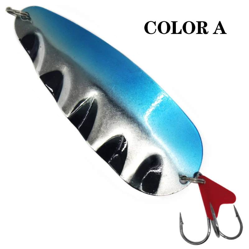 Fishing Spoon Lure Hard Fishing Lure Artificial Wobblers 11.8cm 42g Trolling Trout Spoon Bait Bass Pike With Treble Hook Pesca