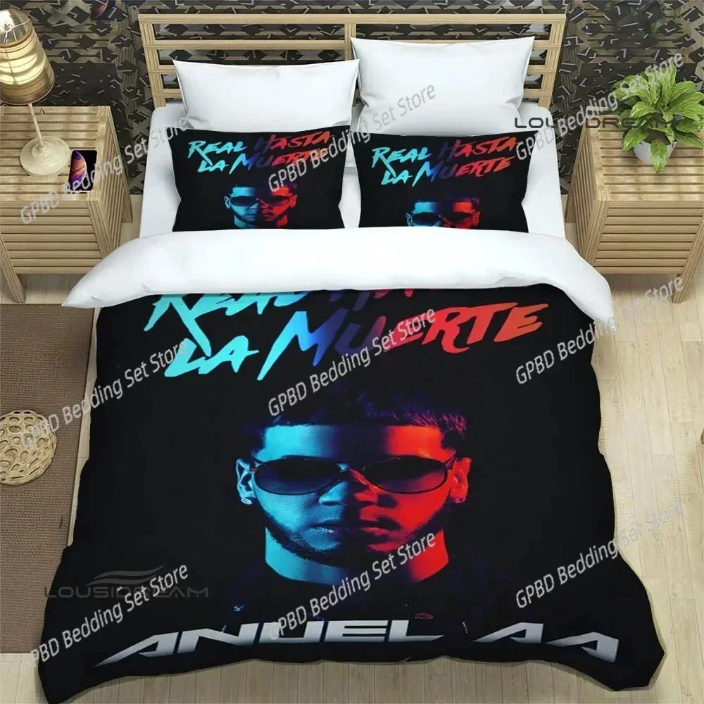 3D Print Rapper Anuel AA Comfortable Duvet Quilt Cover Pillowcase Bedding Set Children Bedroom Decoration Home Textile