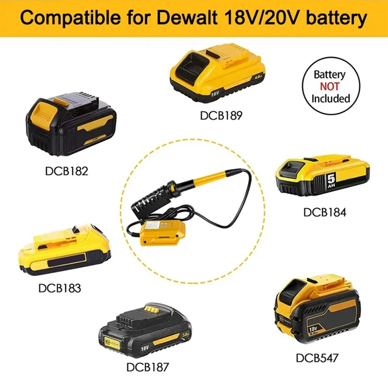 60W Digital Electric Soldering Iron For Dewalt 18V/20V Battery 300-510℃ Temperature Adjustable Electric Soldering Iron