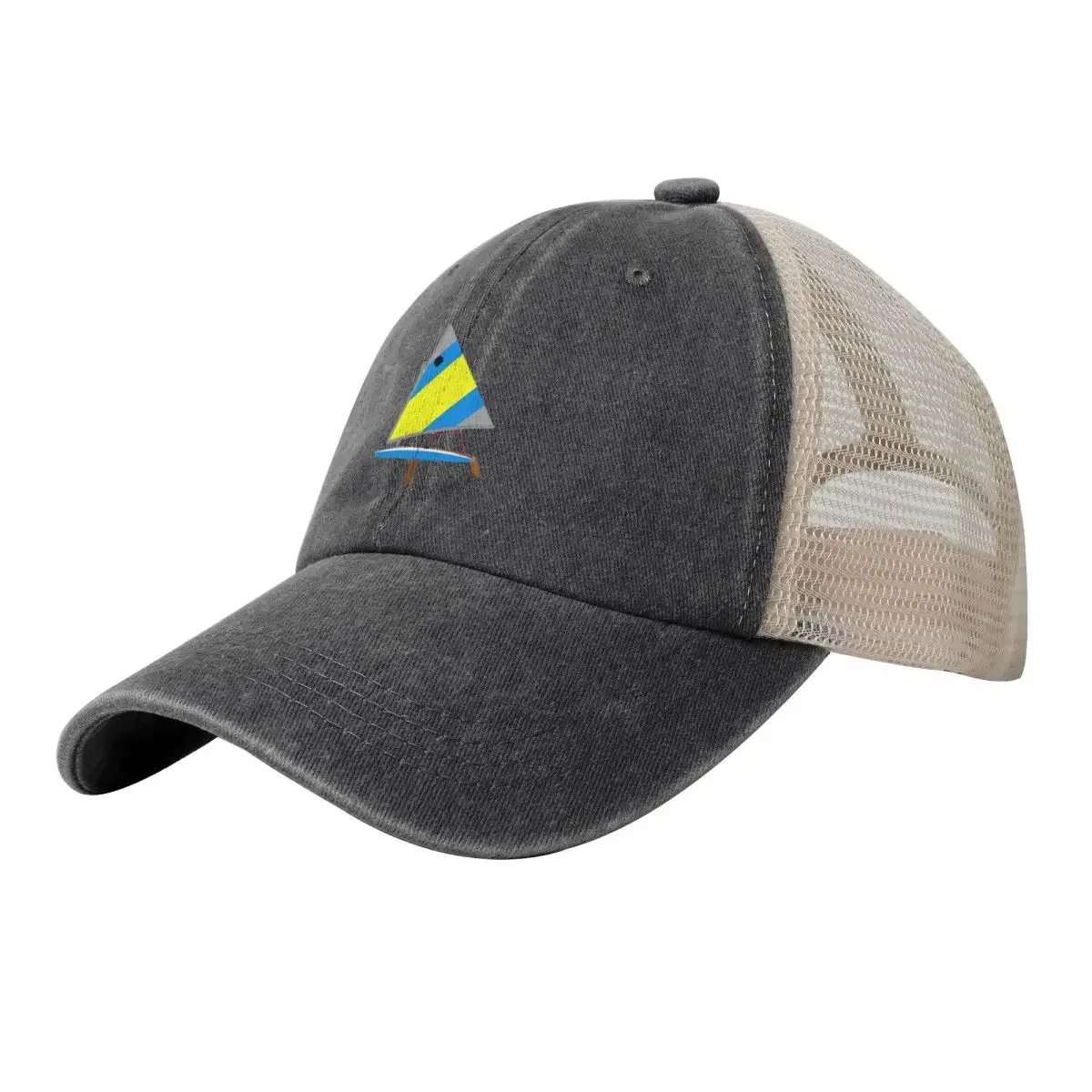 blue/yellow/grey sunfish sailboat Baseball Cap Horse Hat Luxury Hat Caps For Women Men's