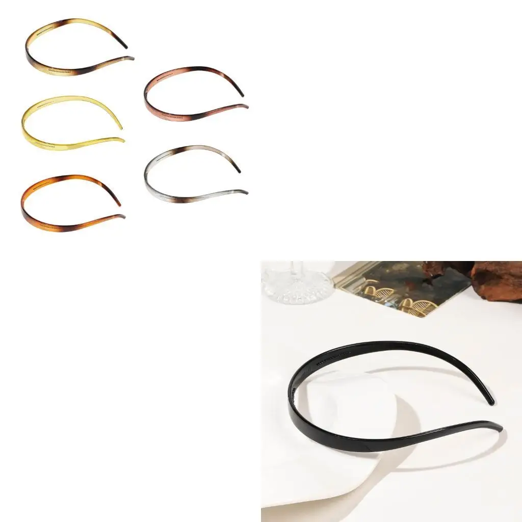 

652F 6PCs Anti Slip Hair Grip Textured Comfortable Headbands For Daily Use Sports Hair Accessories Multiple Colors