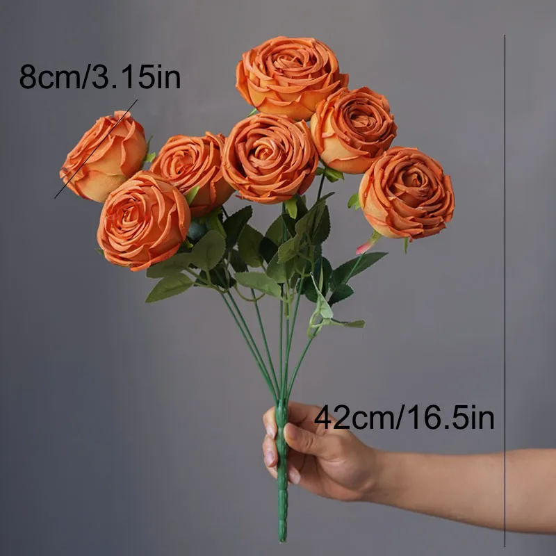 1PC High-End 7-kopf Lmperial Konkubine Rose Simulation Langsam Hochzeit Halle Dekoration Gefälschte Blume Wohnzimmer dekoration – Detail 2